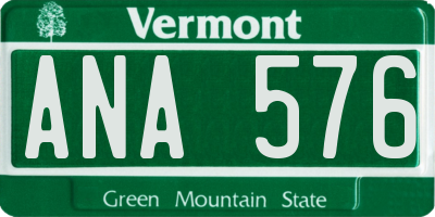 VT license plate ANA576