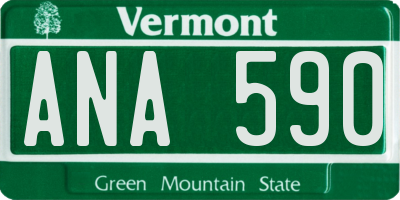 VT license plate ANA590