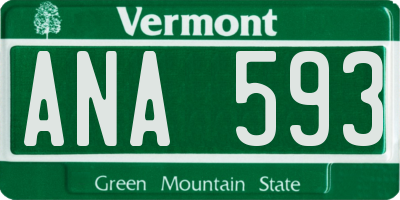 VT license plate ANA593