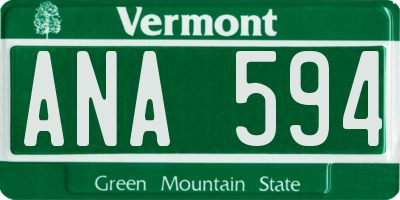 VT license plate ANA594