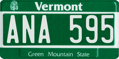 VT license plate ANA595