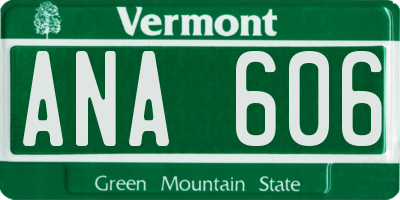 VT license plate ANA606