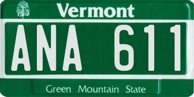 VT license plate ANA611
