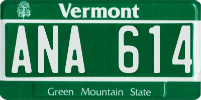 VT license plate ANA614