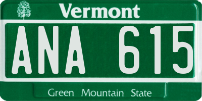 VT license plate ANA615