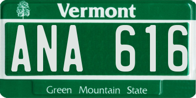 VT license plate ANA616