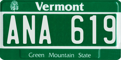 VT license plate ANA619
