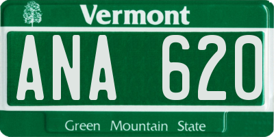 VT license plate ANA620