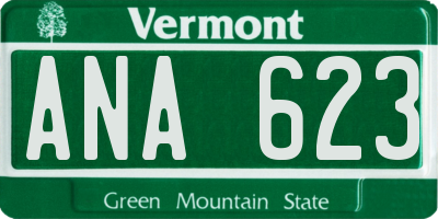 VT license plate ANA623