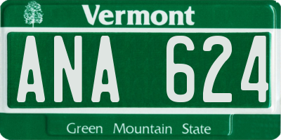 VT license plate ANA624