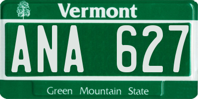 VT license plate ANA627