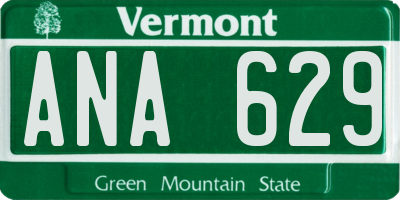 VT license plate ANA629