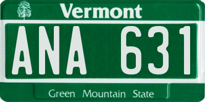 VT license plate ANA631