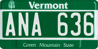 VT license plate ANA636
