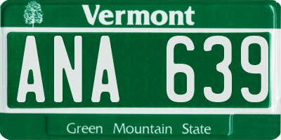 VT license plate ANA639