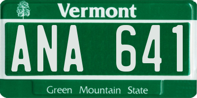 VT license plate ANA641