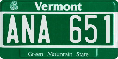 VT license plate ANA651
