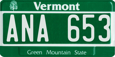 VT license plate ANA653