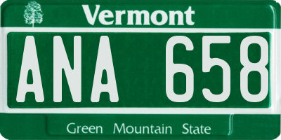 VT license plate ANA658