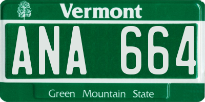VT license plate ANA664