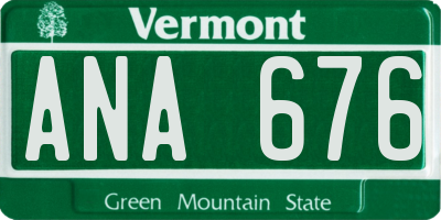 VT license plate ANA676