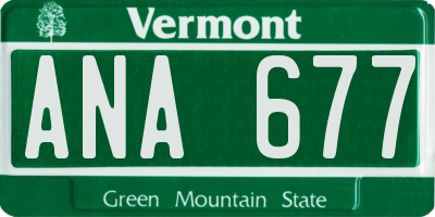 VT license plate ANA677