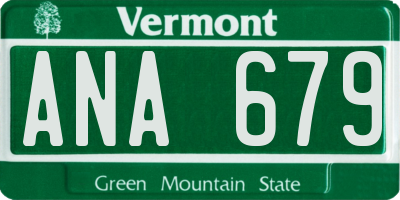VT license plate ANA679