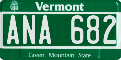 VT license plate ANA682