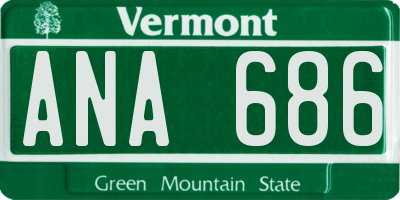 VT license plate ANA686