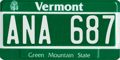 VT license plate ANA687