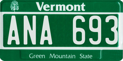 VT license plate ANA693