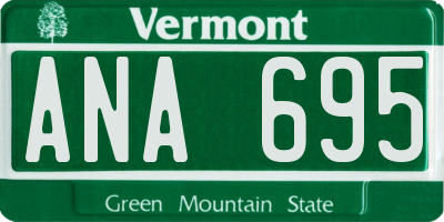 VT license plate ANA695