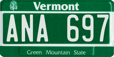 VT license plate ANA697