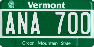 VT license plate ANA700