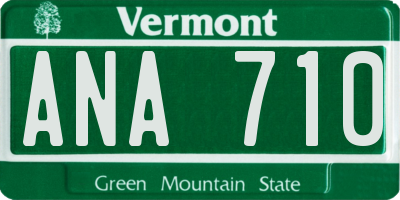 VT license plate ANA710