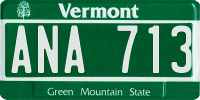VT license plate ANA713