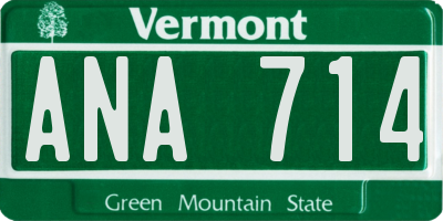 VT license plate ANA714