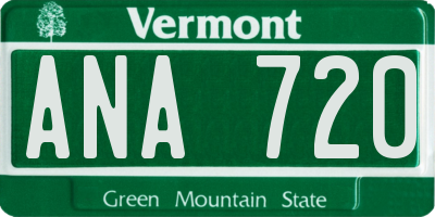 VT license plate ANA720