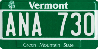 VT license plate ANA730