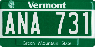 VT license plate ANA731