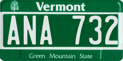 VT license plate ANA732