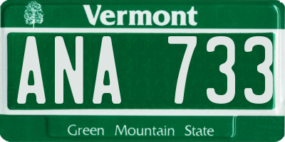 VT license plate ANA733