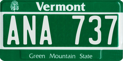 VT license plate ANA737