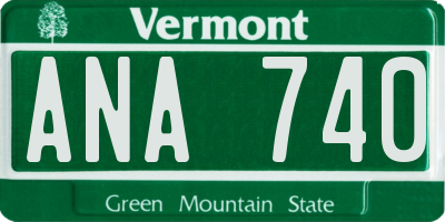 VT license plate ANA740