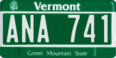 VT license plate ANA741