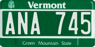 VT license plate ANA745