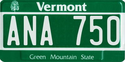 VT license plate ANA750