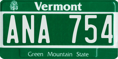 VT license plate ANA754