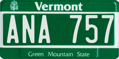 VT license plate ANA757