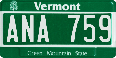 VT license plate ANA759